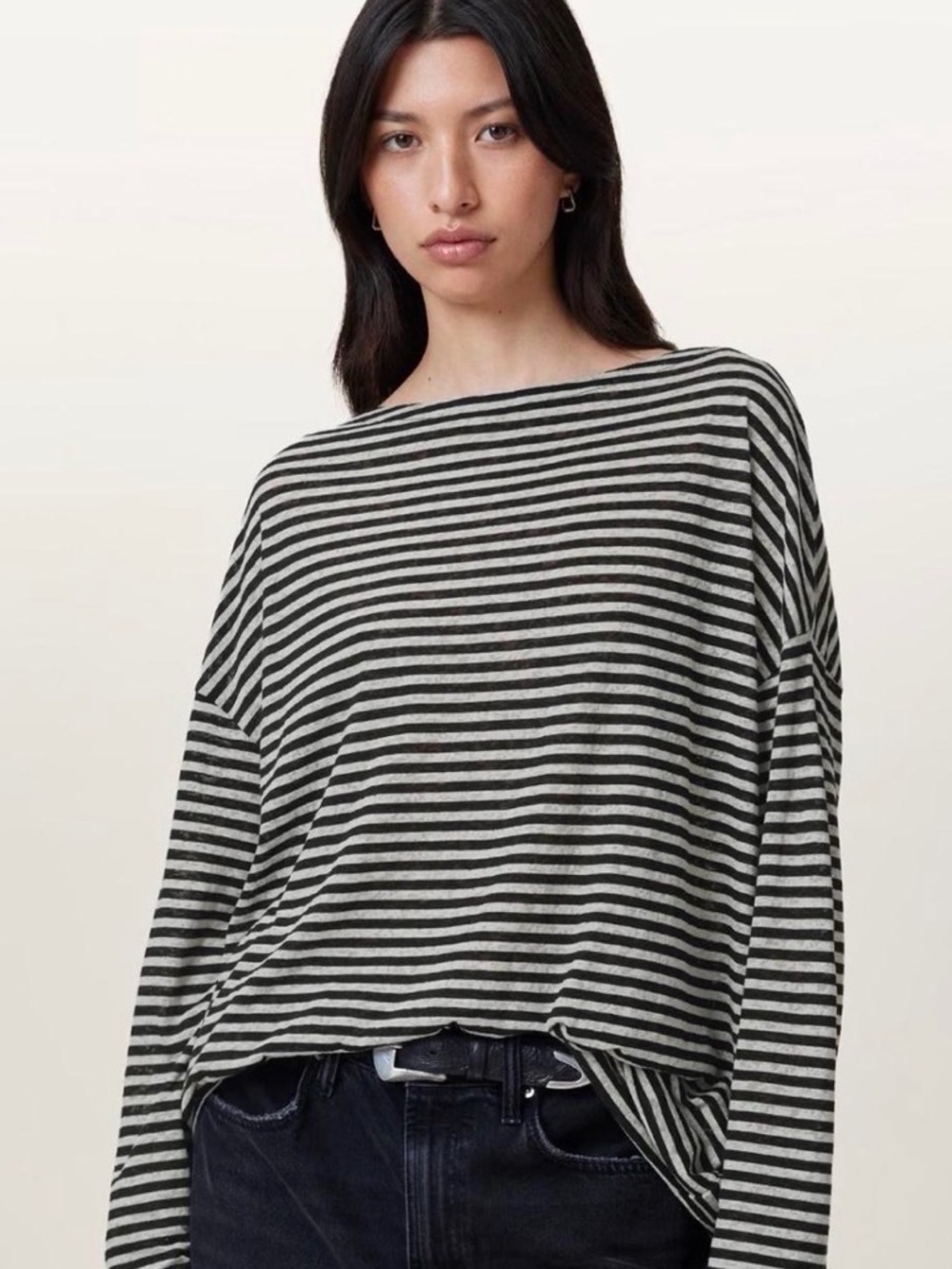 All saints Rita oversized striped top